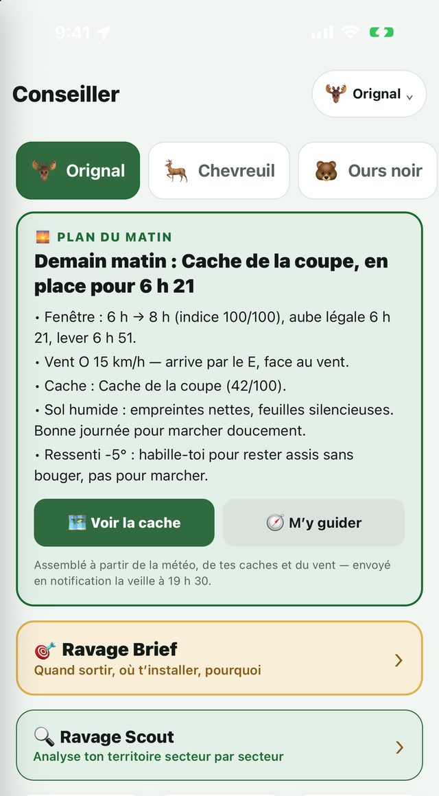 Le plan du matin du Conseiller